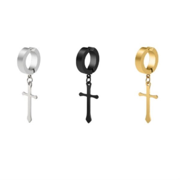 Rema Silver Stainless Steel Hoop Earrings (No Piercing)