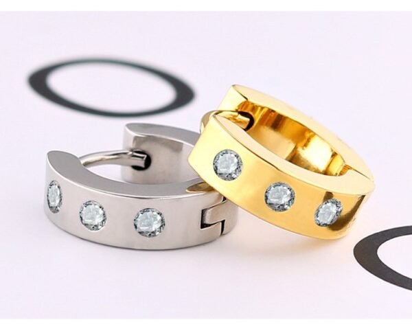 Dotted Stone Huggies Earring - Image 5