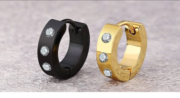 Dotted Stone Huggies Earring - Image 9