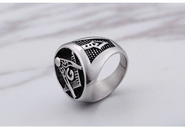 Vintage Silver Freemason Ring - Image 5