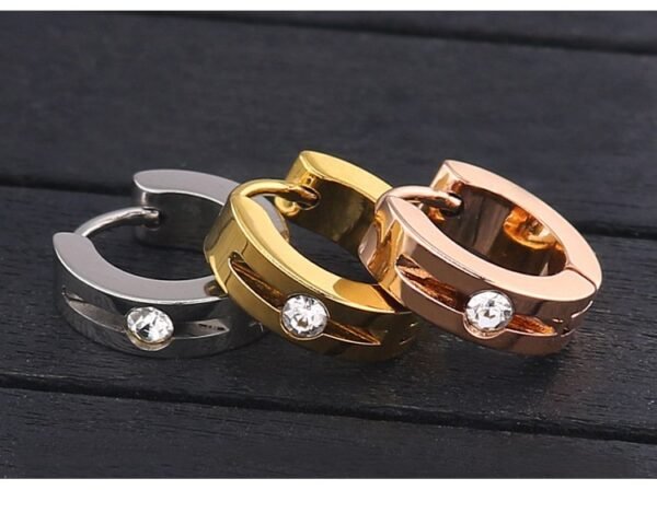 Mark-Up Lone Stone Huggies Earring - Image 3