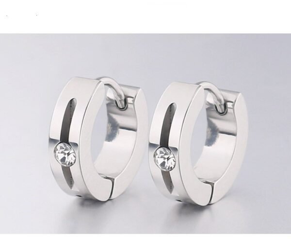 Mark-Up Lone Stone Huggies Earring - Image 2