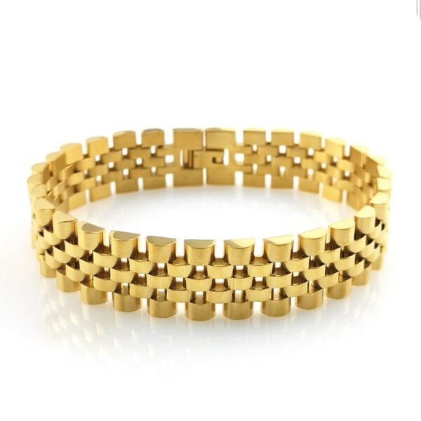 Classic Gold Titanium Steel Rollie Bracelet