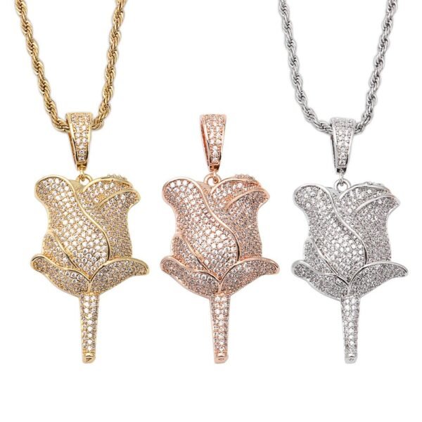 Gold Iced Out Rose Chain - Image 7