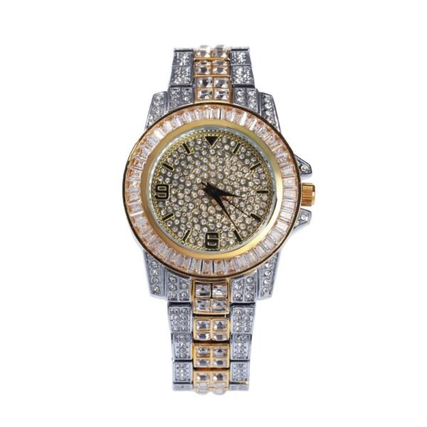Valeria Two Tone Iced Out Wrist Watch for Men