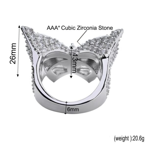 Iced Out Bagguette Butterfly Statement Ring - Image 7