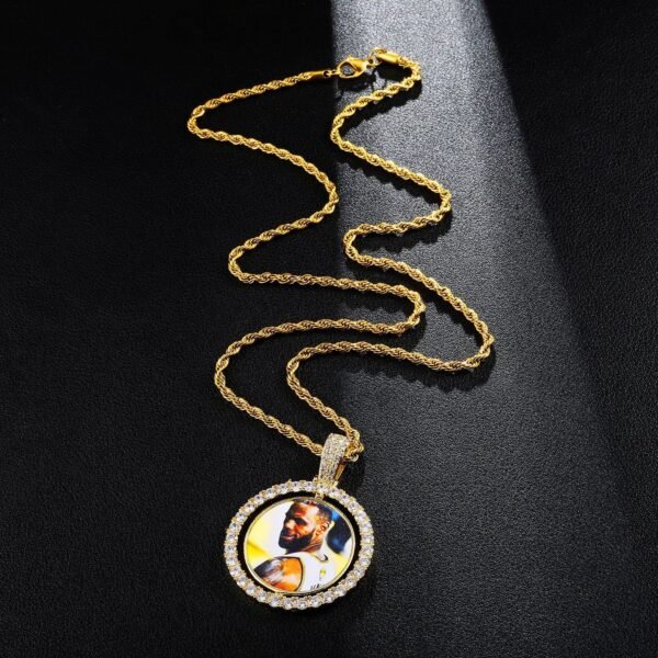 Customized Double side spinning Photo Pendant Chain - Image 3