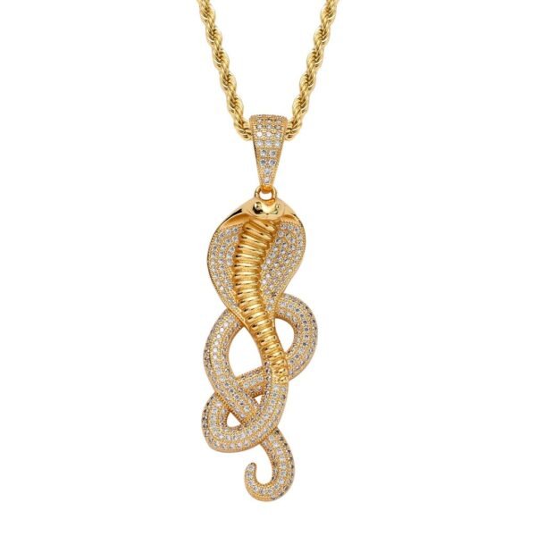 Gold Iced Out King Cobra Chain