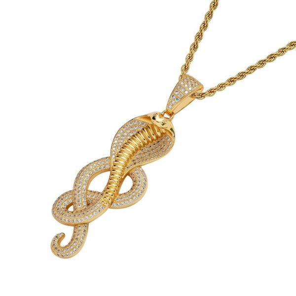 Gold Iced Out King Cobra Chain - Image 3