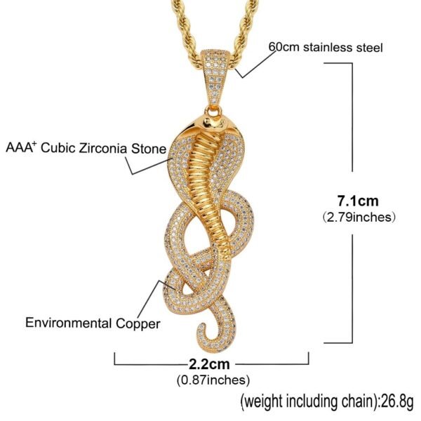 Gold Iced Out King Cobra Chain - Image 2