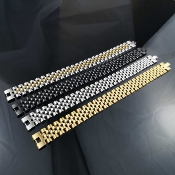 Classic Silver Titanium Steel Rollie Bracelet - Image 4