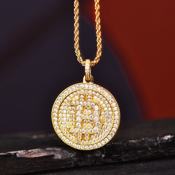 Gold Iced Out Bitcoin Chain - Image 3