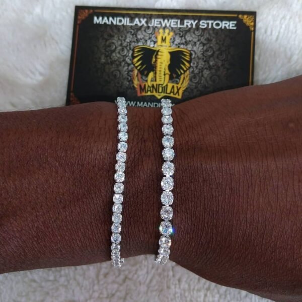 925 Sterling Silver Tennis Diamond Bracelet - Image 4