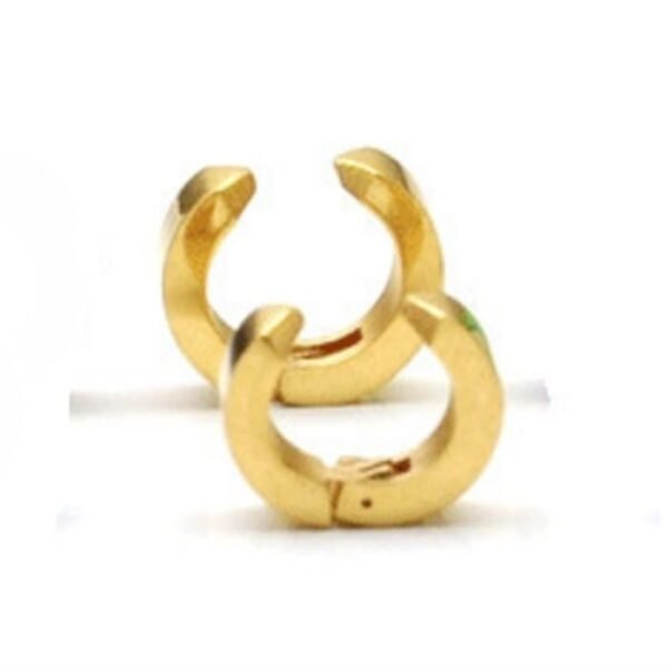 Gold Stainless Steel Clip On Hoop Earrings (No piercing) ME-058 - Image 4