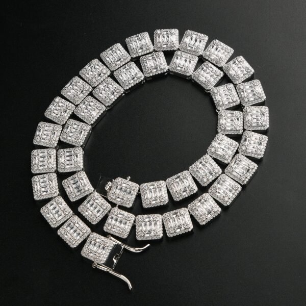 Iced Out Invisible Square Baguette Chain