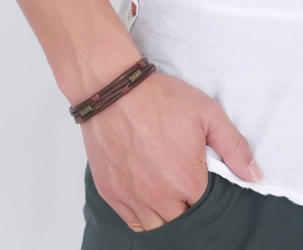 Retro Style Genuine Leather Bracelet - Image 7