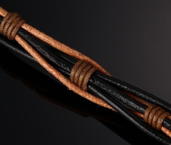Retro Style Genuine Leather Bracelet - Image 2