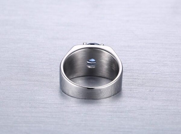 Classic Silver Blue Sapphire Stone Ring - Image 7