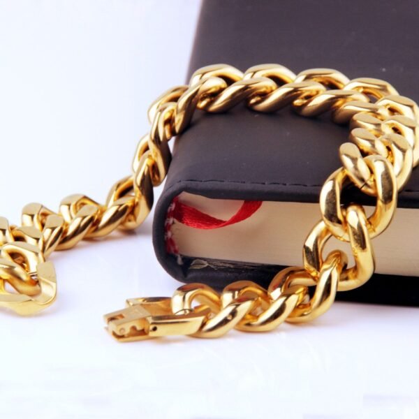 15mm Miami Cuban Link Foldable Clasp Bracelet - Image 2
