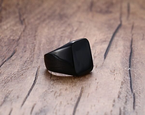 Classic Plain Gold Signet Ring - Image 7