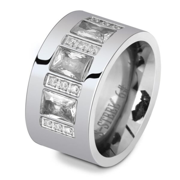 Silver Ultra Wide Baguette Diamond Band