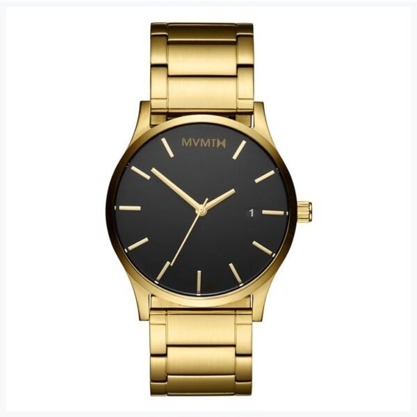 Gold Black Dial Classic Chrono Watch By MVMT - Image 2