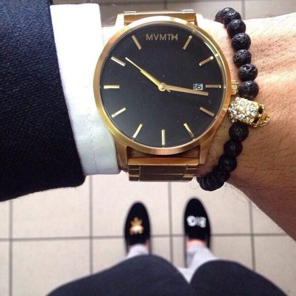 Gold Black Dial Classic Chrono Watch By MVMT - Image 3