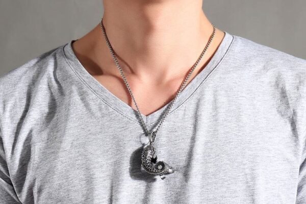 Vintage Silver 3D Koi Fish Chain - Image 3