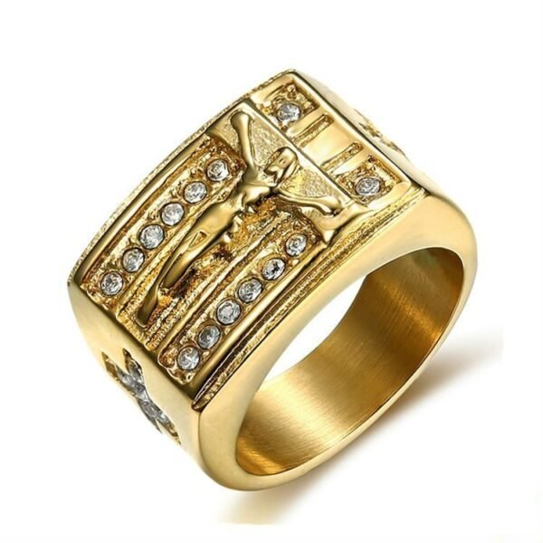 Iced Out Lab Diamond Jesus Crucifix Ring