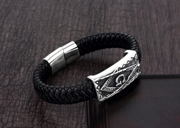 Classic Freemason Leather Bracelet - Image 4
