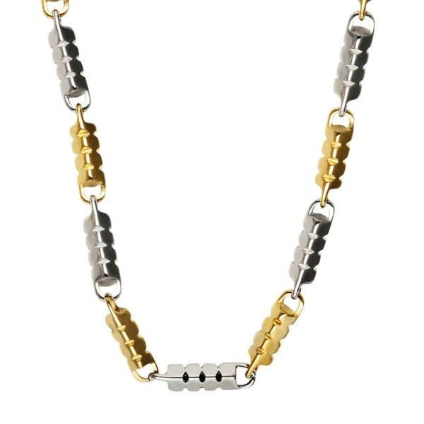 Two tone Gold &  Silver 4mm Clavicle Link Necklace NC-025