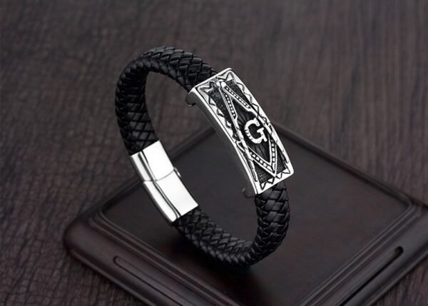 Classic Freemason Leather Bracelet