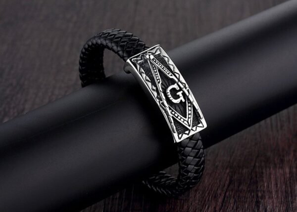 Classic Freemason Leather Bracelet - Image 3