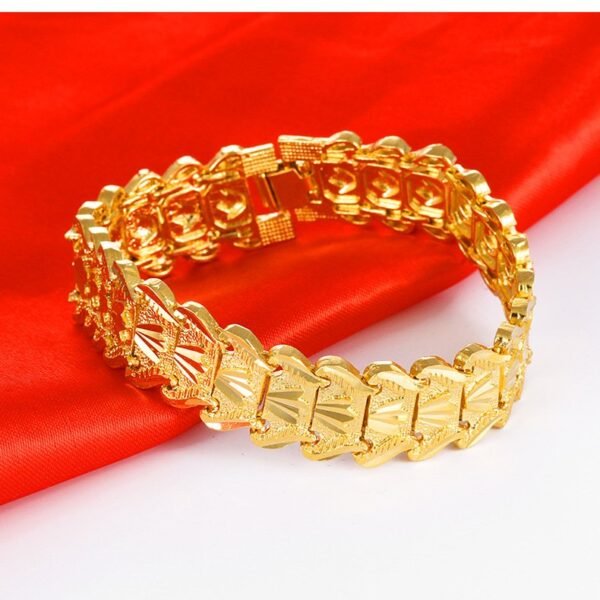 Vintage Gold Finish Petals Bracelet - Image 2
