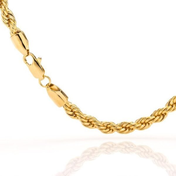 Gold Plated 6mm Classic Rope Chain NC-012 - Image 3