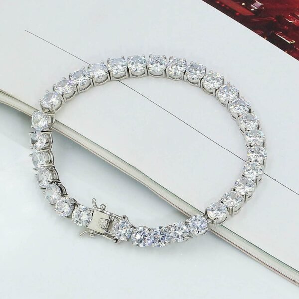 Silver Single Row Vogue Tennis Bracelet - Image 2