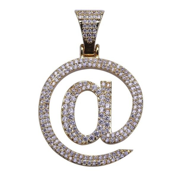Gold Iced Out "@" Chain - Image 3