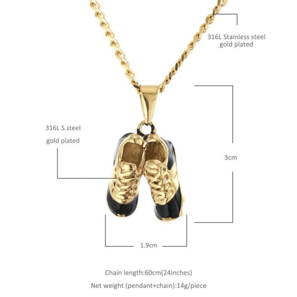 Vintage Gold Mini Soccer Boot Pendant and Chain - Image 6