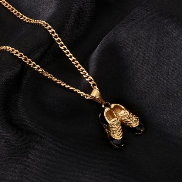 Vintage Gold Mini Soccer Boot Pendant and Chain - Image 5