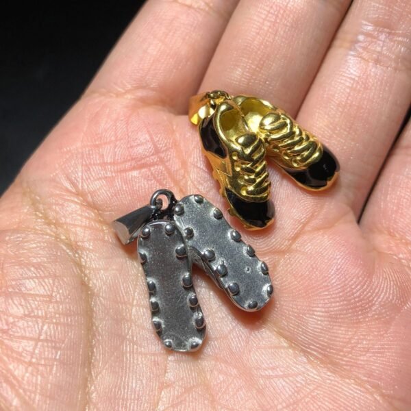 Vintage Gold Mini Soccer Boot Pendant and Chain - Image 3