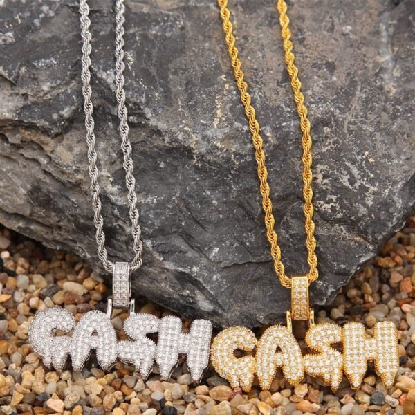 Customized Dripping Bubble "CASH" Pendant with Chain MP-007