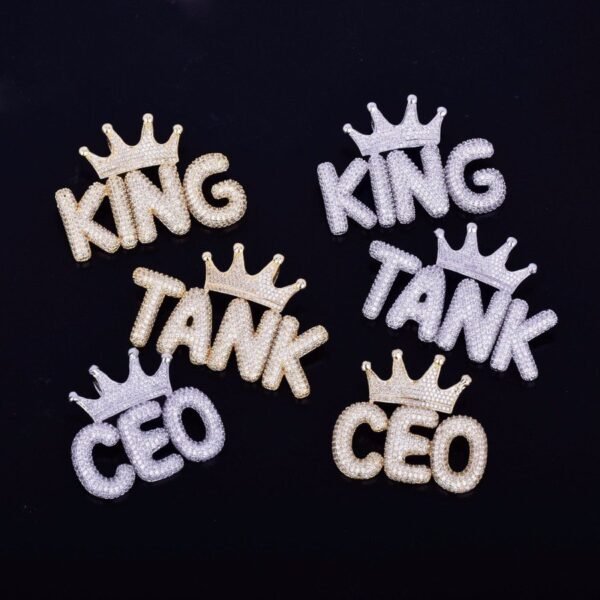 Royal Crown Customized Name Bubble Letter | Real Gold Plating - Image 4