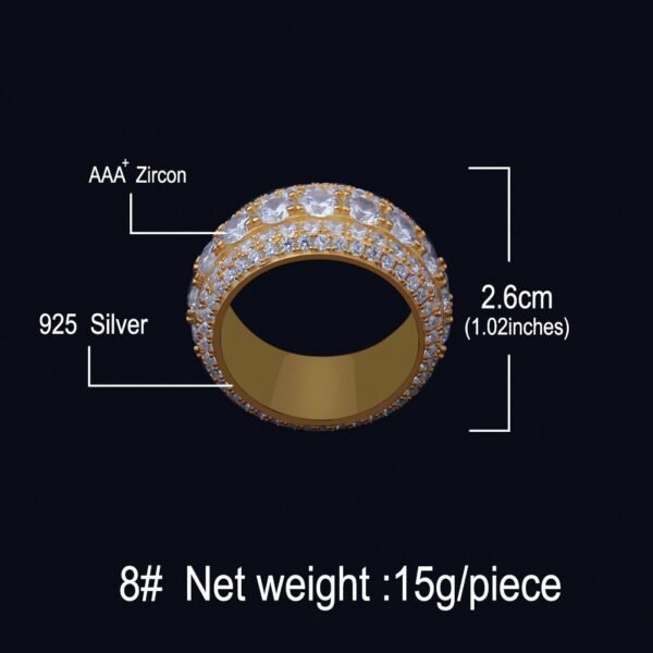 925 Silver Iced Out Paved Setting Ring - Image 5