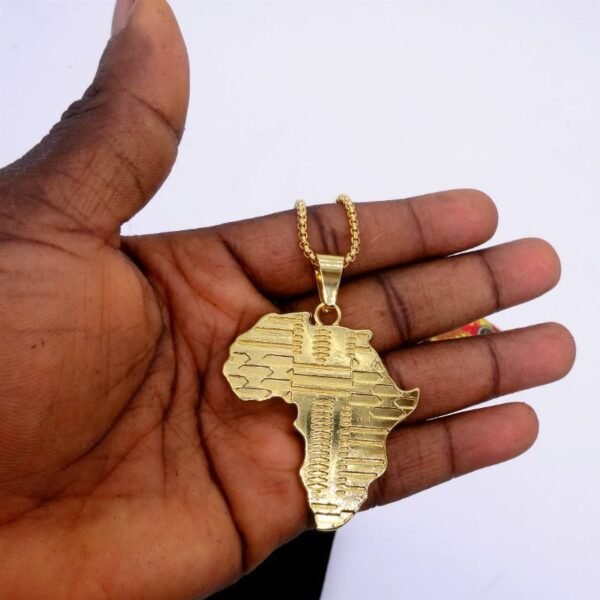 Gold Motherland Map of Africa Chain - Image 4