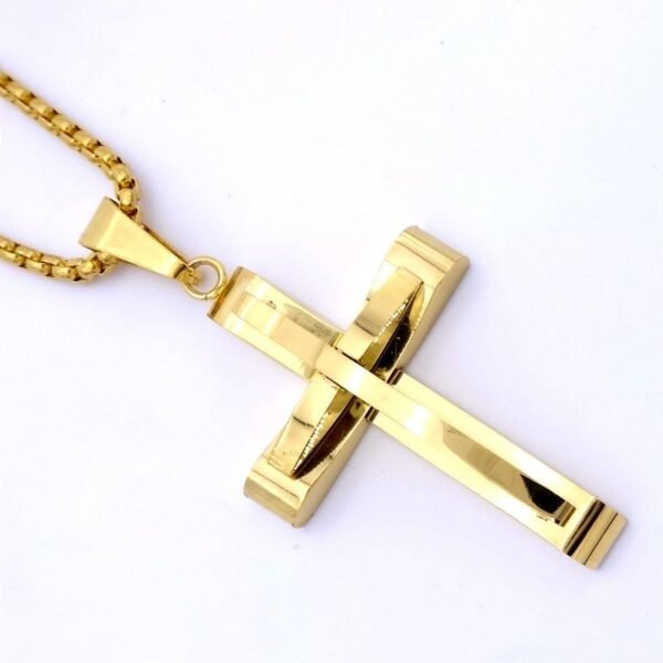 Gold Simple Christ Crucifix Chain - Image 3