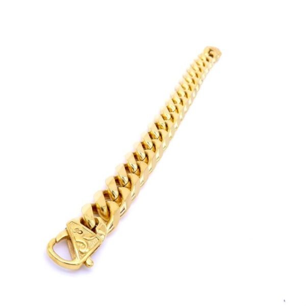 15mm Gold Steel Chrome Cuban link Bracelet - Image 6