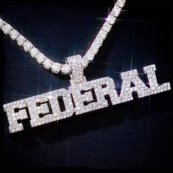 Custom Name Iced Out Block Letter Pendant