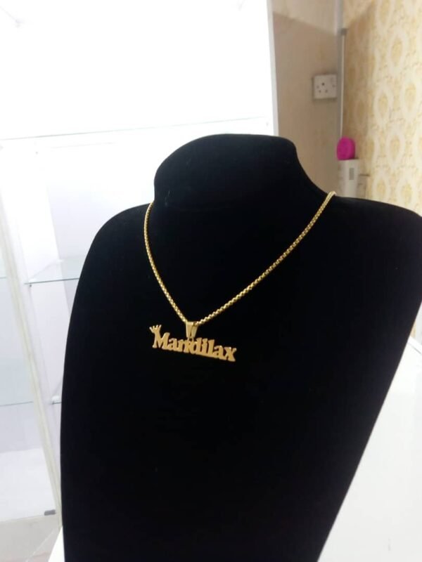 Customized Name Chain – Steel with Real Gold Plating - Image 4