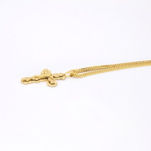 Gold Medium Jesus Crucifix Cuban Chain - Image 3
