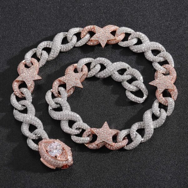 Two-tone Star Eye Buckle Cuban chain - Image 5